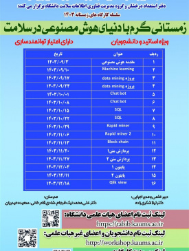 کارگاه با عنوان زمستانی گرم با دنیای هوش مصنوعی